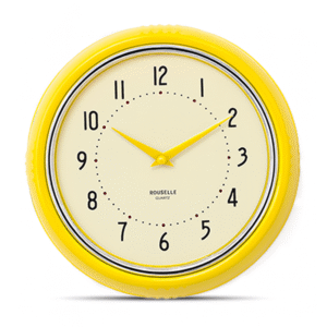 Reloj Pared Retro Amarillo